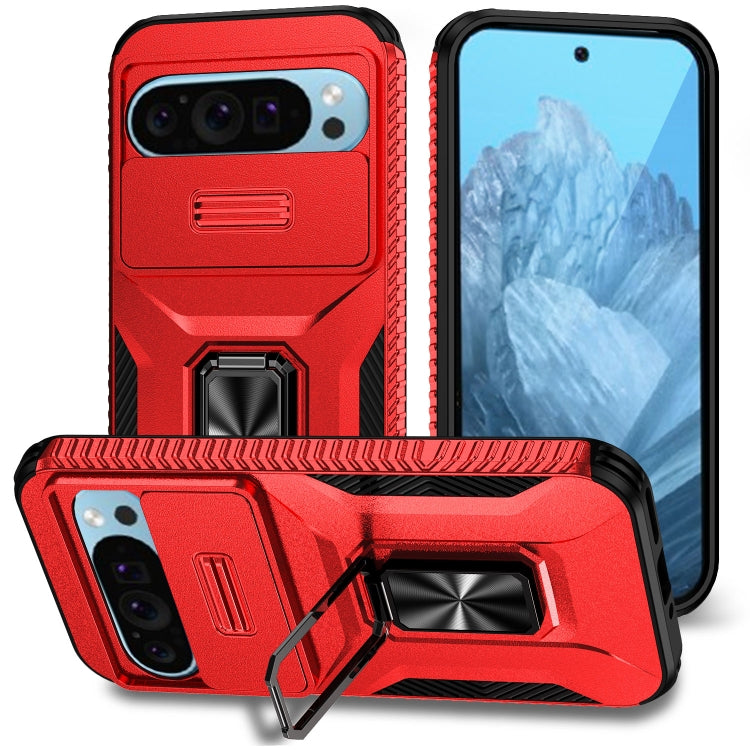For Google Pixel 9 / Pixel 9 Pro Sliding Camshield Holder Phone Case(Red)