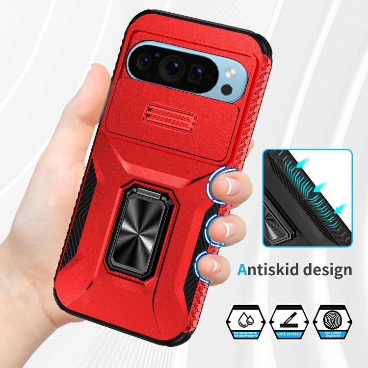 For Google Pixel 9 / Pixel 9 Pro Sliding Camshield Holder Phone Case(Red)
