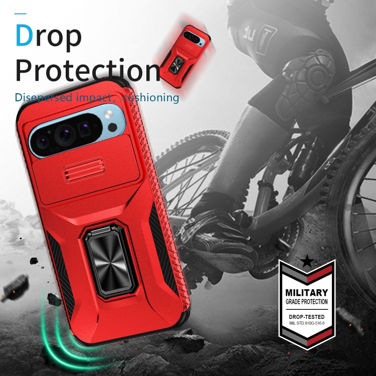 For Google Pixel 9 / Pixel 9 Pro Sliding Camshield Holder Phone Case(Red)