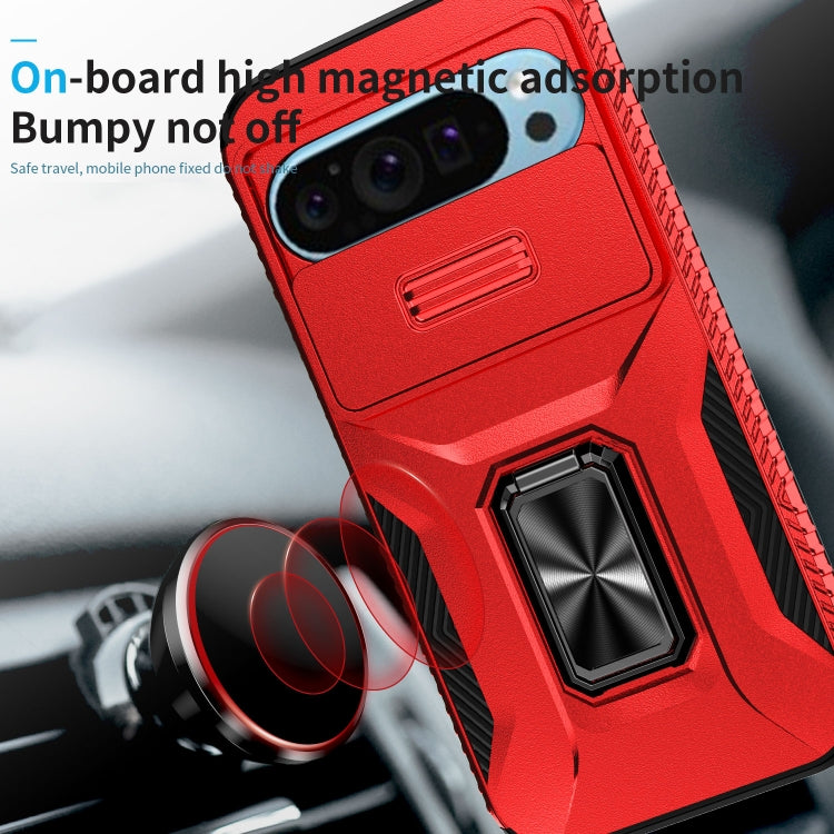 For Google Pixel 9 / Pixel 9 Pro Sliding Camshield Holder Phone Case(Red)