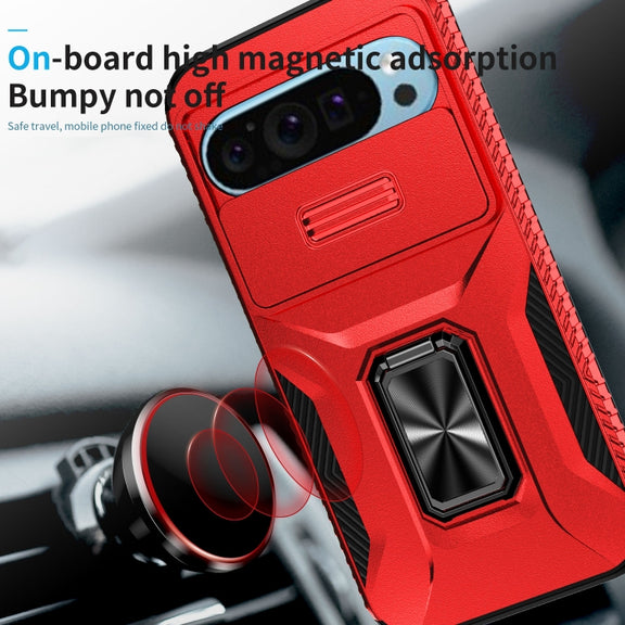For Google Pixel 9 / Pixel 9 Pro Sliding Camshield Holder Phone Case(Red)
