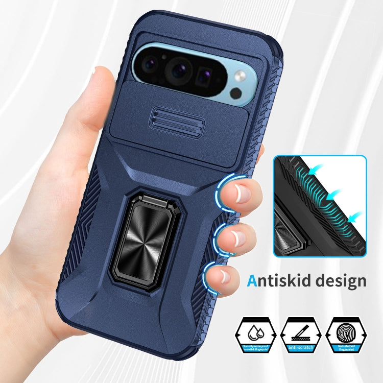 For Google Pixel 9 / Pixel 9 Pro Sliding Camshield Holder Phone Case(Blue)
