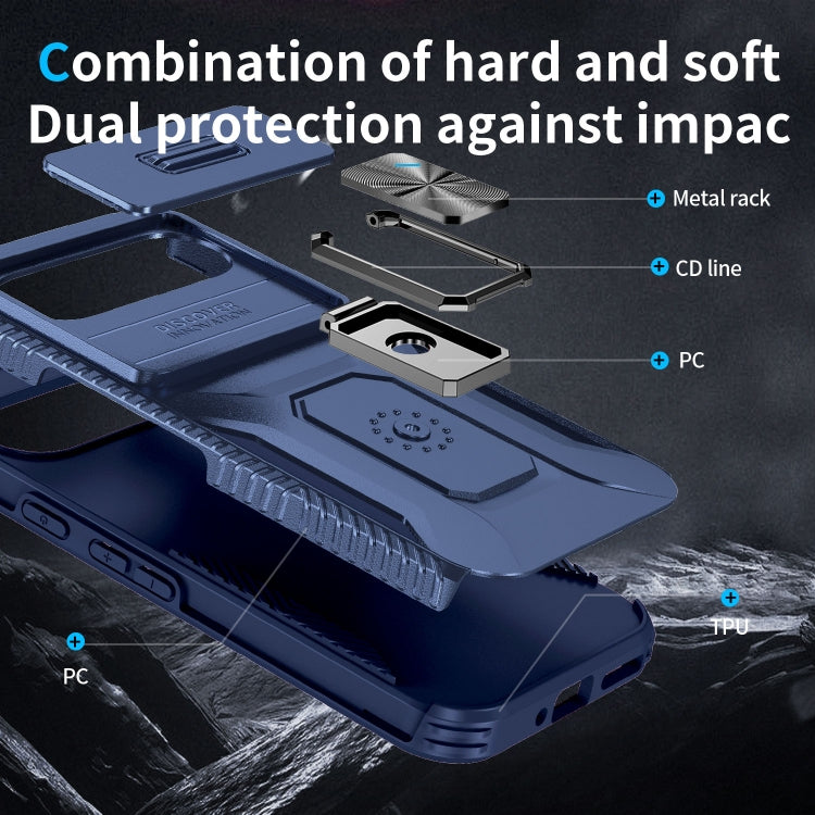 For Google Pixel 9 / Pixel 9 Pro Sliding Camshield Holder Phone Case(Blue)