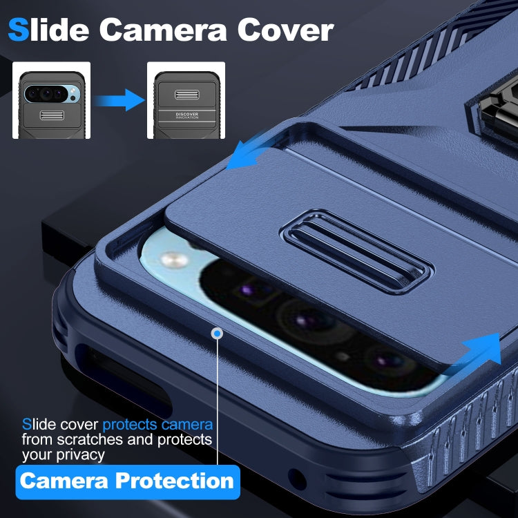 For Google Pixel 9 / Pixel 9 Pro Sliding Camshield Holder Phone Case(Blue)