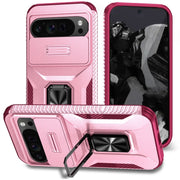 For Google Pixel 9 Pro XL Sliding Camshield Holder Phone Case(Pink + Rose Red)