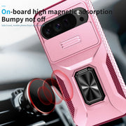 For Google Pixel 9 Pro XL Sliding Camshield Holder Phone Case(Pink + Rose Red)
