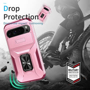 For Google Pixel 9 Pro XL Sliding Camshield Holder Phone Case(Pink + Rose Red)