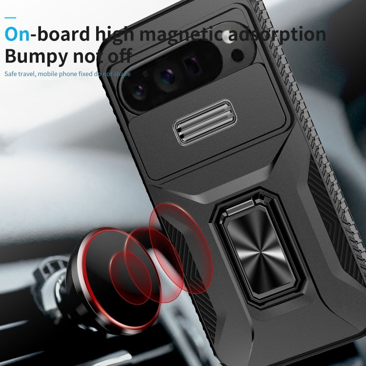 For Google Pixel 9 Pro XL Sliding Camshield Holder Phone Case(Black)