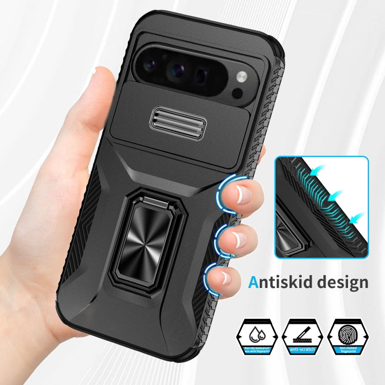 For Google Pixel 9 Pro XL Sliding Camshield Holder Phone Case(Black)