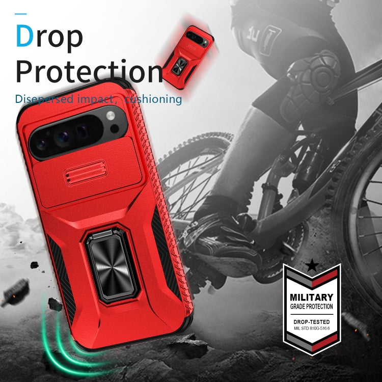 For Google Pixel 9 Pro XL Sliding Camshield Holder Phone Case(Red)