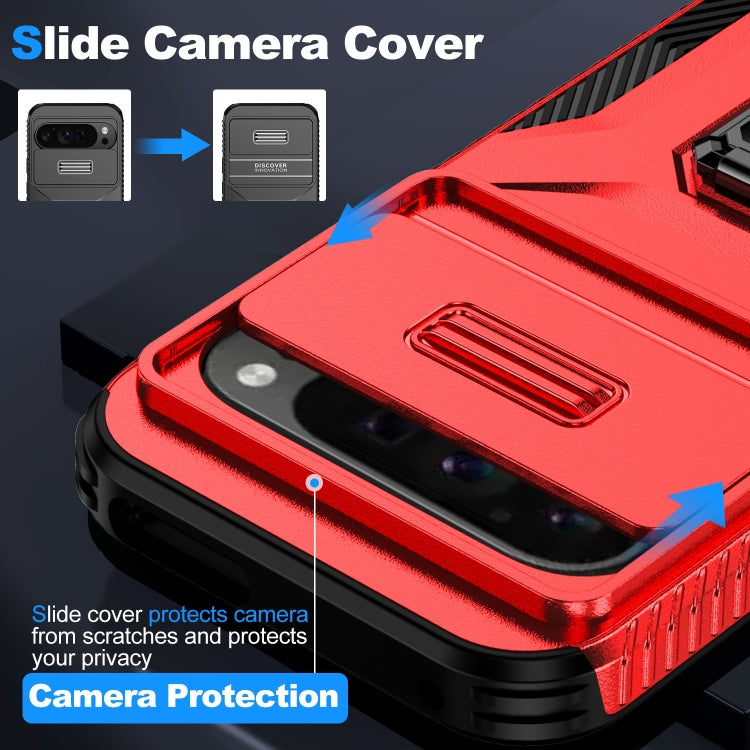 For Google Pixel 9 Pro XL Sliding Camshield Holder Phone Case(Red)