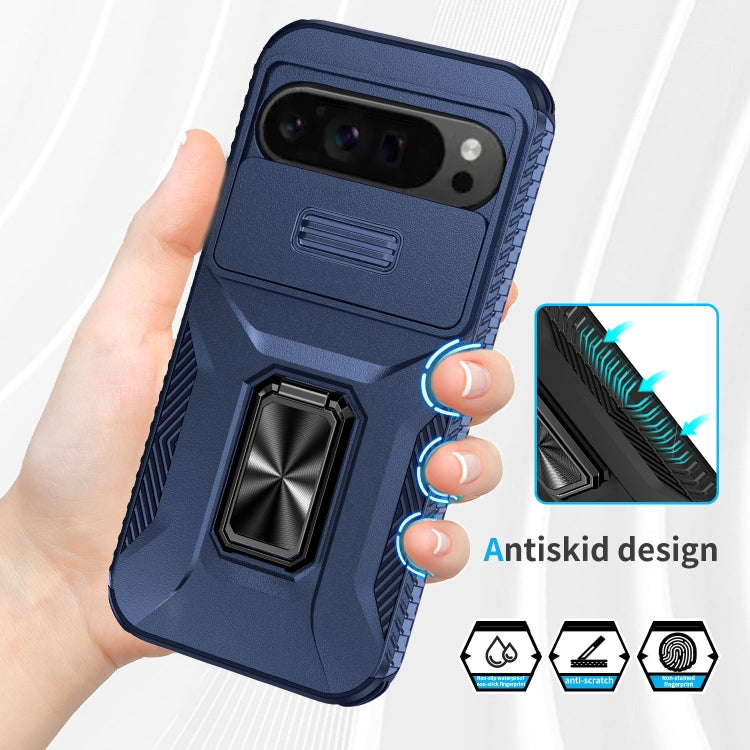 For Google Pixel 9 Pro XL Sliding Camshield Holder Phone Case(Blue)