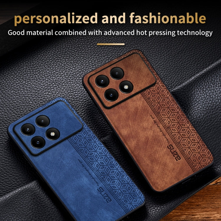For Xiaomi Redmi K70 AZNS 3D Embossed Skin Feel Phone Case(Brown)