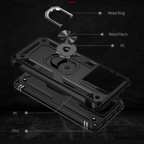 For Xiaomi 13T/13T Pro Shockproof TPU + PC Phone Case with Holder(Black)