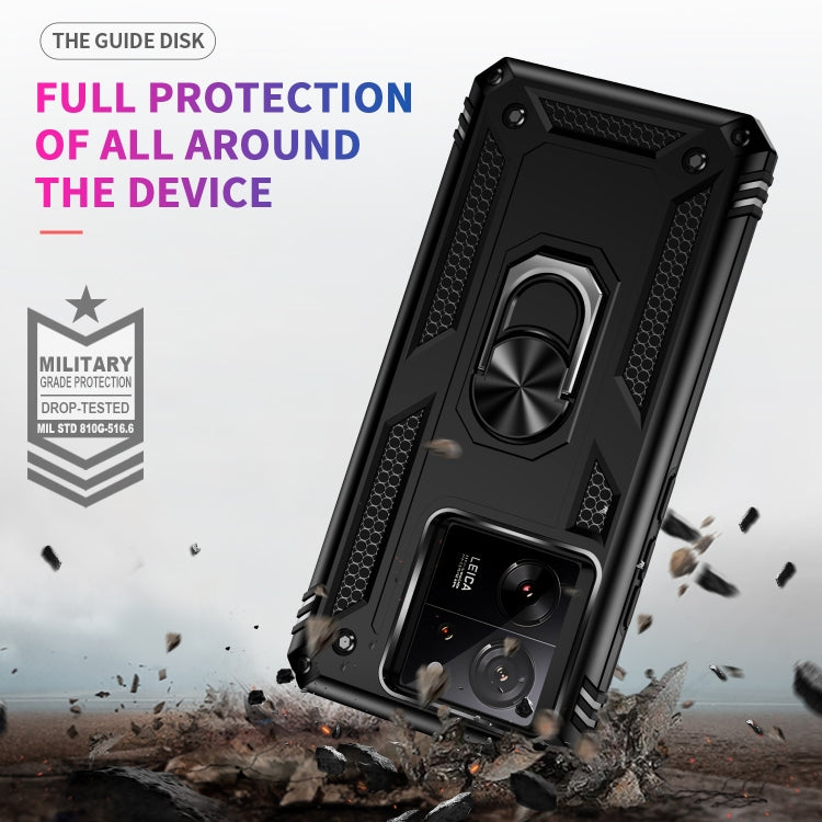 For Xiaomi 13T/13T Pro Shockproof TPU + PC Phone Case with Holder(Black)