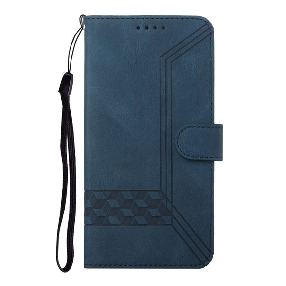 For Google Pixel 9 Pro Cubic Skin Feel Flip Leather Phone Case(Blue)