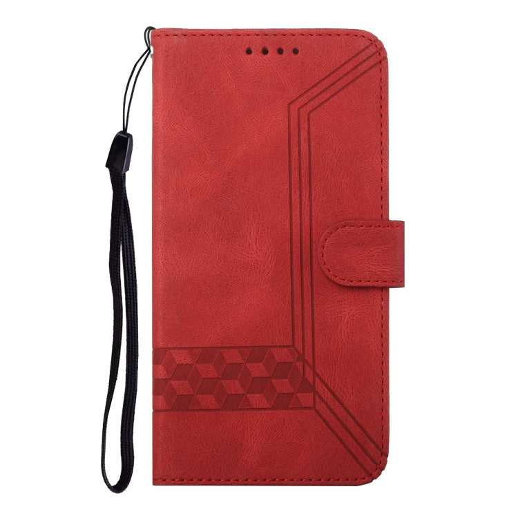 For Google Pixel 9 Pro Cubic Skin Feel Flip Leather Phone Case(Red)