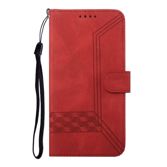 For Google Pixel 9 Pro Cubic Skin Feel Flip Leather Phone Case(Red)