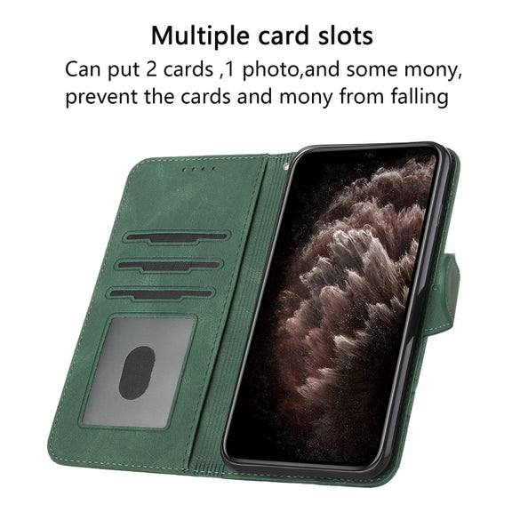 For Google Pixel 9 Pro Cubic Skin Feel Flip Leather Phone Case(Green)
