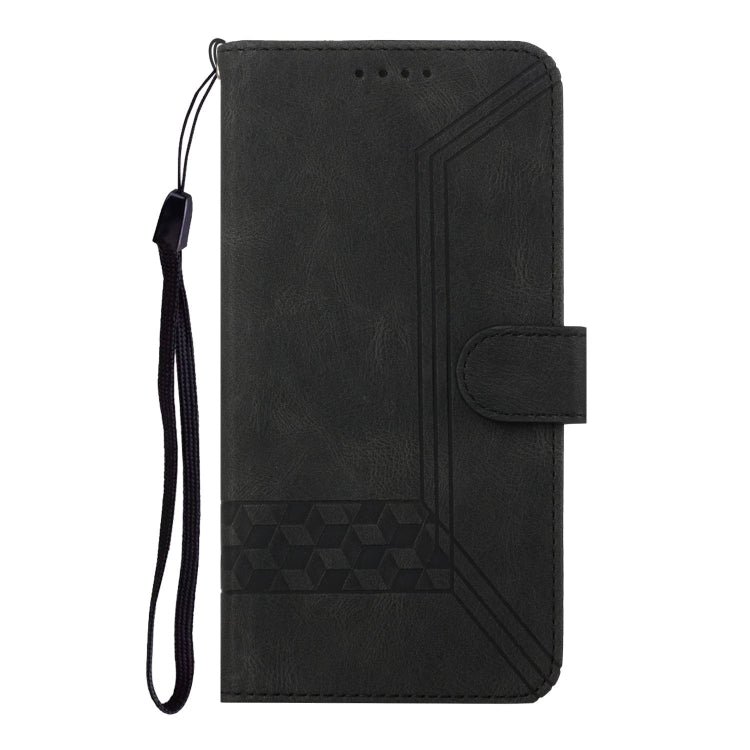 For Google Pixel 9 Pro Cubic Skin Feel Flip Leather Phone Case(Black)