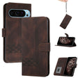For Google Pixel 9 Pro Cubic Skin Feel Flip Leather Phone Case(Brown) - Google Cases by PMC TechLife | Online Shopping South Africa | PMC TechLife | Buy Now Pay Later Mobicred