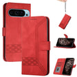 For Google Pixel 9 Cubic Skin Feel Flip Leather Phone Case(Red) - free shipping - PMC TechLife - Order now!