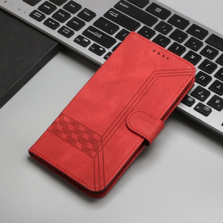 For Google Pixel 9 Cubic Skin Feel Flip Leather Phone Case(Red)