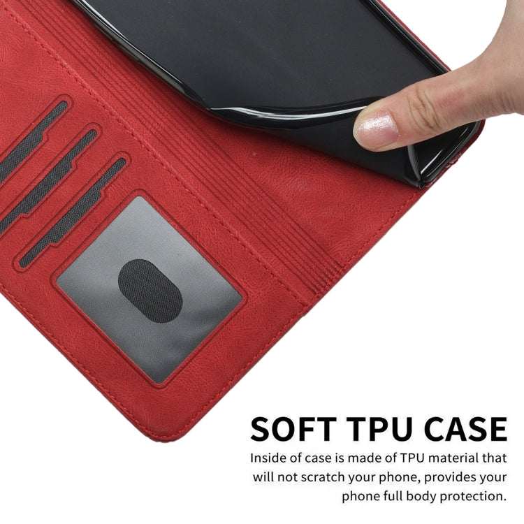 For Google Pixel 9 Cubic Skin Feel Flip Leather Phone Case(Red)