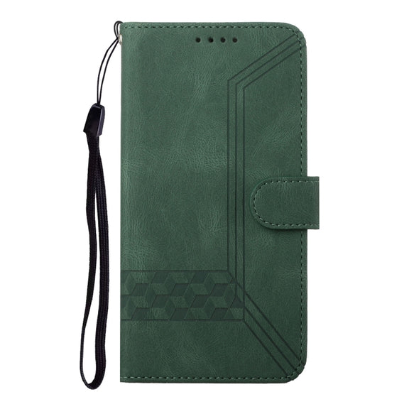 For Google Pixel 9 Cubic Skin Feel Flip Leather Phone Case(Green)