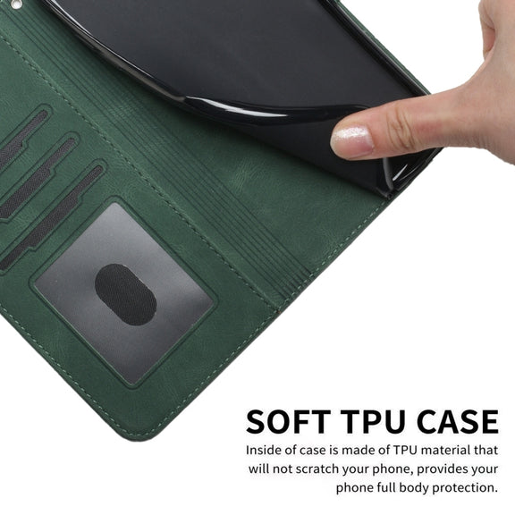 For Google Pixel 9 Cubic Skin Feel Flip Leather Phone Case(Green)