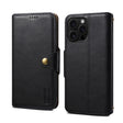 For iPhone 16 Pro Max Denior Cowhide Texture Wallet Style Leather Phone Case(Black) - iPhone 16 Pro Max Cases by Denior | Online Shopping South Africa | PMC TechLife | Buy Now Pay Later Mobicred