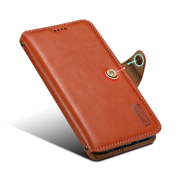 For iPhone 16 Pro Max Denior Cowhide Texture Wallet Style Leather Phone Case(Brown)