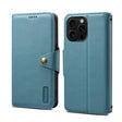 For iPhone 16 Pro Max Denior Cowhide Texture Wallet Style Leather Phone Case(Blue) - iPhone 16 Pro Max Cases by Denior | Online Shopping South Africa | PMC TechLife | Buy Now Pay Later Mobicred