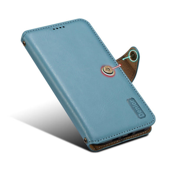 For iPhone 16 Pro Denior Cowhide Texture Wallet Style Leather Phone Case(Blue)