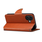 For iPhone 16 Plus Denior Cowhide Texture Wallet Style Leather Phone Case(Brown)
