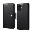 For iPhone 16 Denior Cowhide Texture Wallet Style Leather Phone Case(Black) - free shipping - PMC TechLife - Order now!