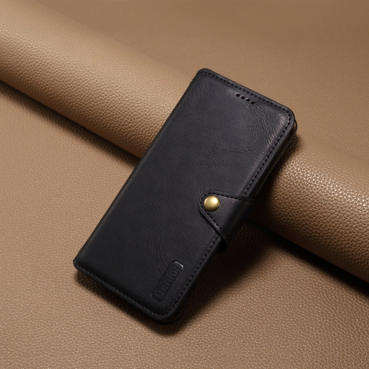 For iPhone 16 Denior Cowhide Texture Wallet Style Leather Phone Case(Black)