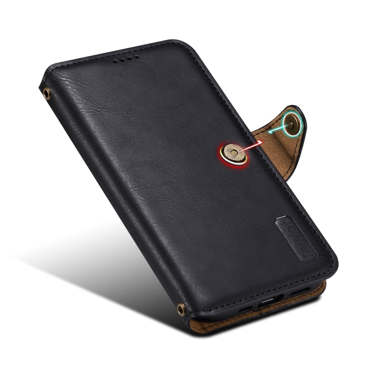 For iPhone 16 Denior Cowhide Texture Wallet Style Leather Phone Case(Black)