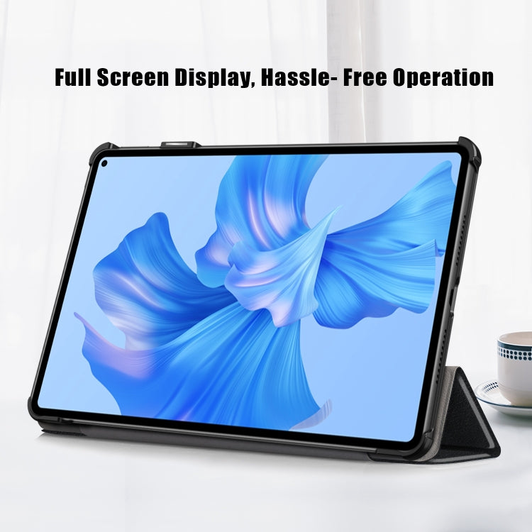 For Huawei MatePad Pro 11 2024 / 2022 Custer Pure Color 3-Fold Smart Leather Tablet Case(Black)