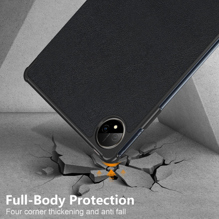 For Huawei MatePad Pro 11 2024 / 2022 Custer Pure Color 3-Fold Smart Leather Tablet Case(Black)