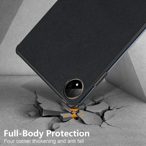 For Huawei MatePad Pro 11 2024 / 2022 Custer Pure Color 3-Fold Smart Leather Tablet Case(Black)