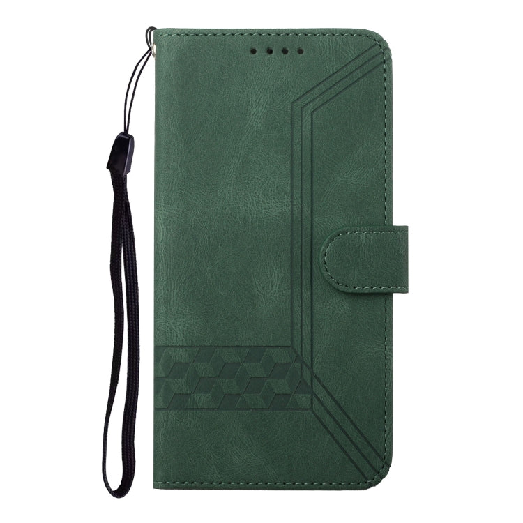 For Xiaomi Redmi K70 Cubic Skin Feel Flip Leather Phone Case(Green)