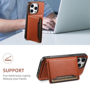 For iPhone 14 Pro Max Denior Cowhide Texture Leather MagSafe Detachable Wallet Phone Case(Brown)