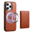 For iPhone 13 Pro Denior Cowhide Texture Leather MagSafe Detachable Wallet Phone Case(Brown) - iPhone 13 Pro Cases by Denior | Online Shopping South Africa | PMC TechLife | Buy Now Pay Later Mobicred