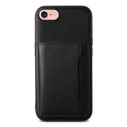 For iPhone SE 2022/2020/8/7 Denior Cowhide Texture Leather MagSafe Detachable Wallet Phone Case(Black)