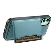 For iPhone 11 Denior Cowhide Texture Leather MagSafe Detachable Wallet Phone Case(Blue)