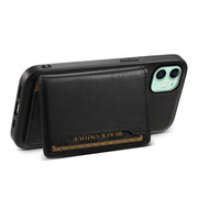 For iPhone 11 Denior Cowhide Texture Leather MagSafe Detachable Wallet Phone Case(Black)