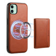 For iPhone 11 Denior Cowhide Texture Leather MagSafe Detachable Wallet Phone Case(Brown) - iPhone 11 Cases by Denior | Online Shopping South Africa | PMC TechLife | Buy Now Pay Later Mobicred