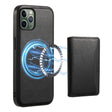 For iPhone 11 Pro Denior Cowhide Texture Leather MagSafe Detachable Wallet Phone Case(Black) - iPhone 11 Pro Cases by Denior | Online Shopping South Africa | PMC TechLife | Buy Now Pay Later Mobicred