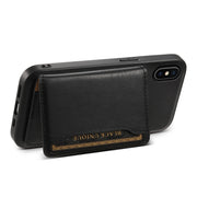 For iPhone X / XS Denior Cowhide Texture Leather MagSafe Detachable Wallet Phone Case(Black)